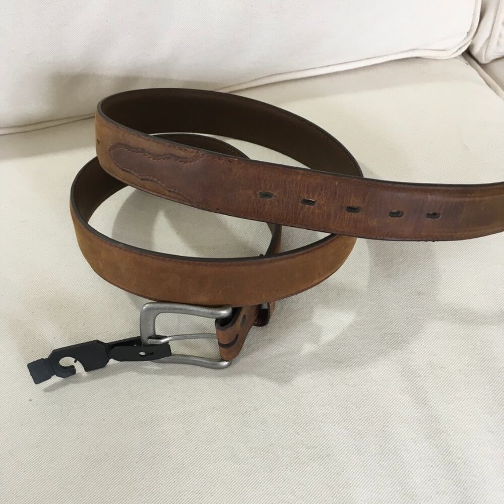 DDD 3-D Brown leather Western Wear Cowboy Belt